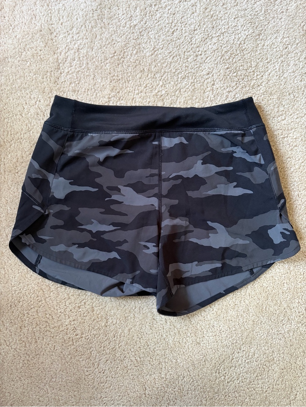 Athleta Girl Black & Gray Camo Athletic Shorts